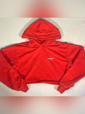 Cropped Commonwealth Hoodie Size Small Red Streetwear Loose Fit